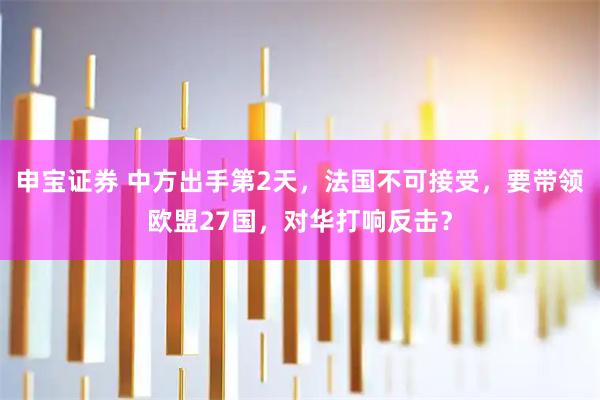 申宝证券 中方出手第2天，法国不可接受，要带领欧盟27国，对华打响反击？