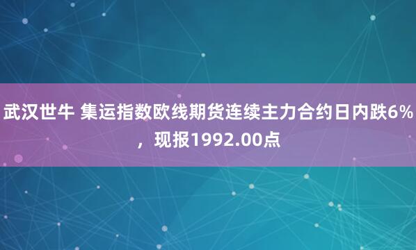 武汉世牛 集运指数欧线期货连续主力合约日内跌6%，现报1992.00点